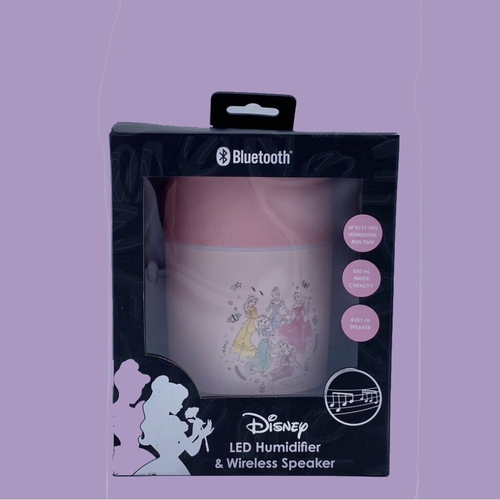 Disney Princess Bluetooth Color-Changing LED Pink Humidifier & Wireless Speaker
